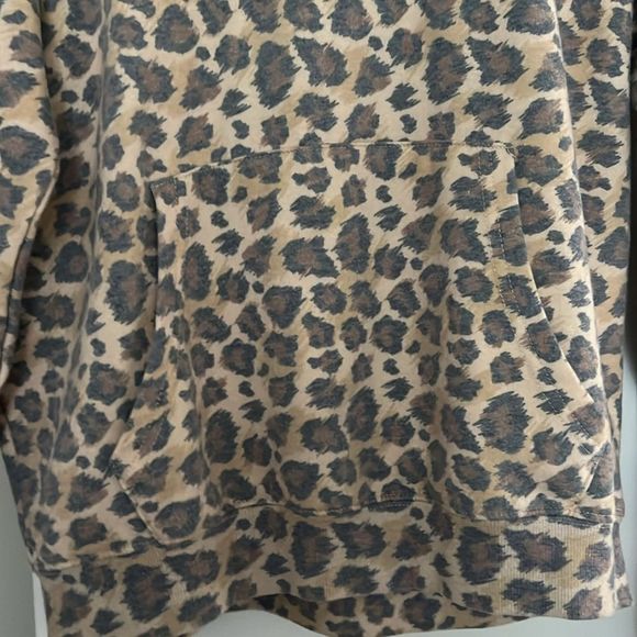 Katie J NYC Leopard Hoodie Sweatshirt XS with Mask Insert - Picture 6 of 8
